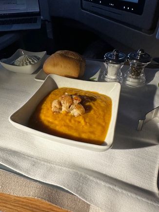Soup. Came in a smaller plate, but I wouldn’t be surprised if it was due to ordering later on. 