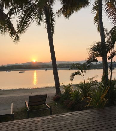 Dawn view from lagoon facing view