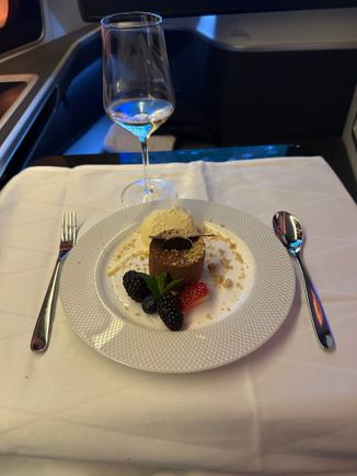 Chocolate (tart) all the better for coming with some ice cream 