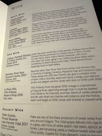Wine menu. 