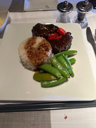 Beef. It was cooked right at medium. 