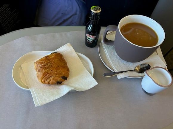 coffee and chocolate croissant