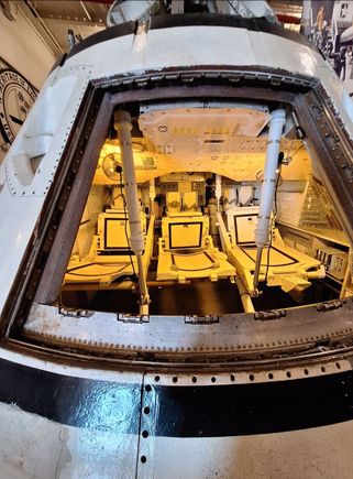 An Apollo capsule.  The Hornet museum staff were very welcoming & the aircraft displays on the hangar deck are amazing! Highly recommended.
