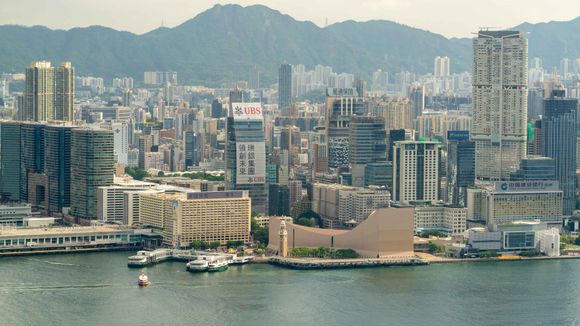 Kowloon from the top of the Shangri La Hong Kong Island.
