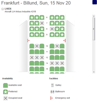 LH836 November 15, A319, all seats available