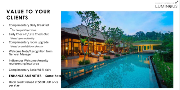 Luminous amenities effective July 1, 2019