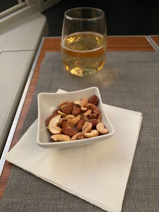 Warm nuts and champagne