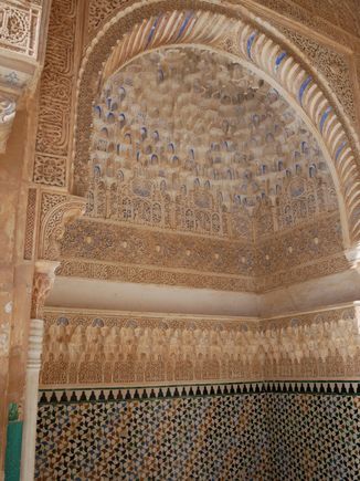 The alcoves originally contained glasses of water, they also might have held perfumes or flowers.