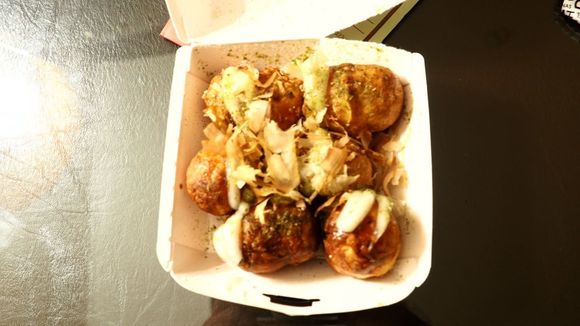 Bough Takoyaki at a night market.  Very good (and super cheap)