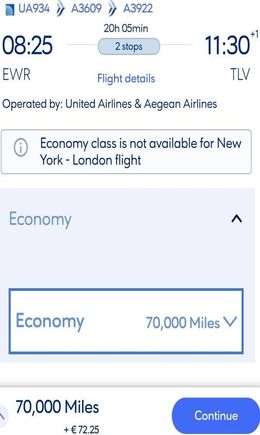 UA mixed cabin award 2 (UA Biz, others in Eco)