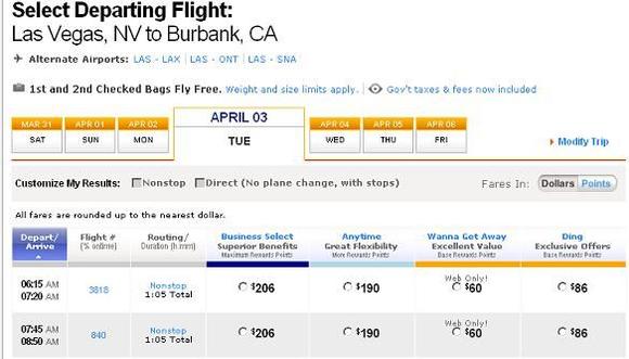 WN New Flight Selection UI (2 9 2012)