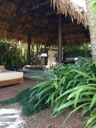 Villa outdoor bathroom and private massage pavilion