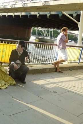 Tramp below Jubilee Bridge