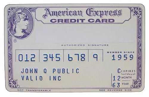 AMEX plastic credit card from 1959
