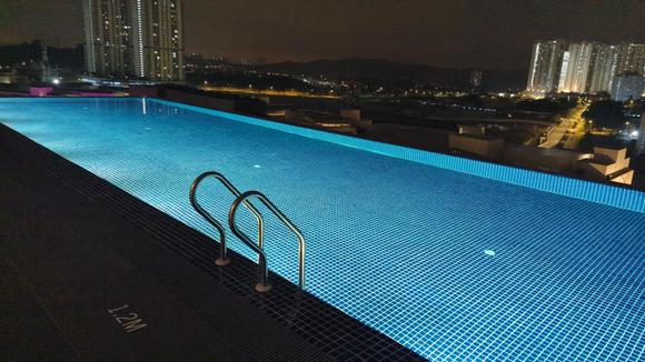 Rooftop pool - night