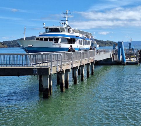 The ferry runs an hourly service.