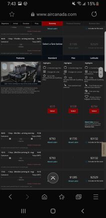 And the bottom right side of the drop down menu says that I will be placed in business class for a part of the trip.
