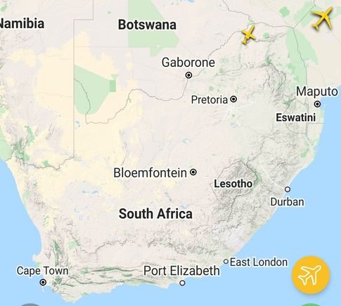 Here is a live look at flights over South Africa at 3:21 pm EDT May 18, 2019 I don't recall this happening during SARS. 