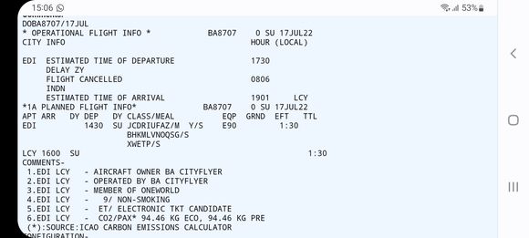 ZY so possibly due to incoming plane not making it