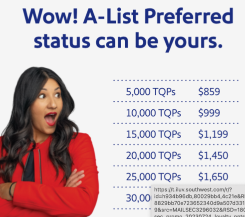 Southwest offer to purchase TQPs