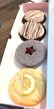 Cookies count as food right? 

(Chocolate Covered Strawberry, Olivia Rodrigo's GUTS Cookie and Lemon Glaze) by Crumbl Cookies. 