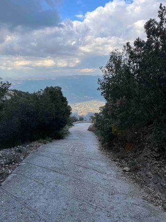 The path down is wide and paved!