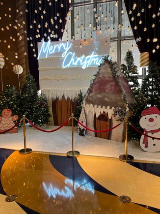 Christmas decorations can be found on the lobby and Lounge floor