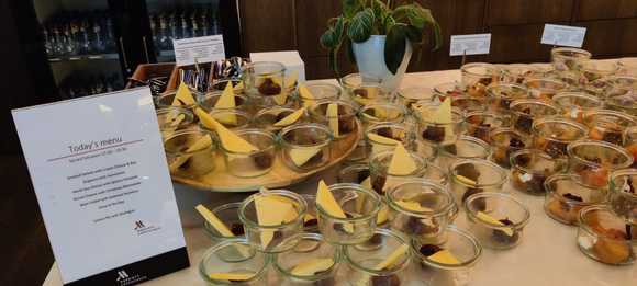 No more hot dishes - the soup was served luke warm in individual cups. 
