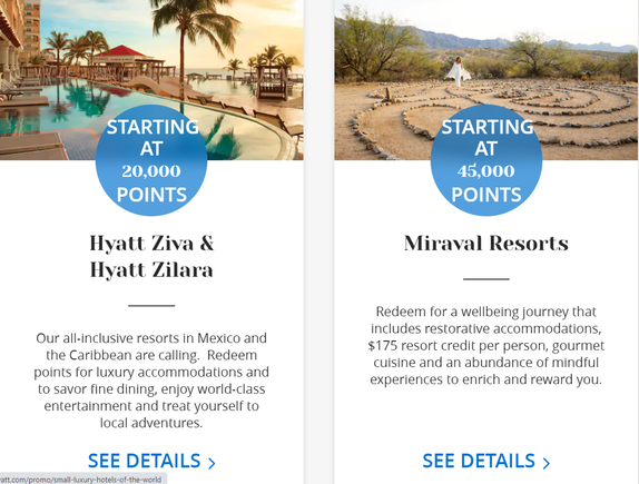 Ziva and Zilara start within the point range of a Cat 1-7. Miraval properties are substantially higher than a Cat 7.