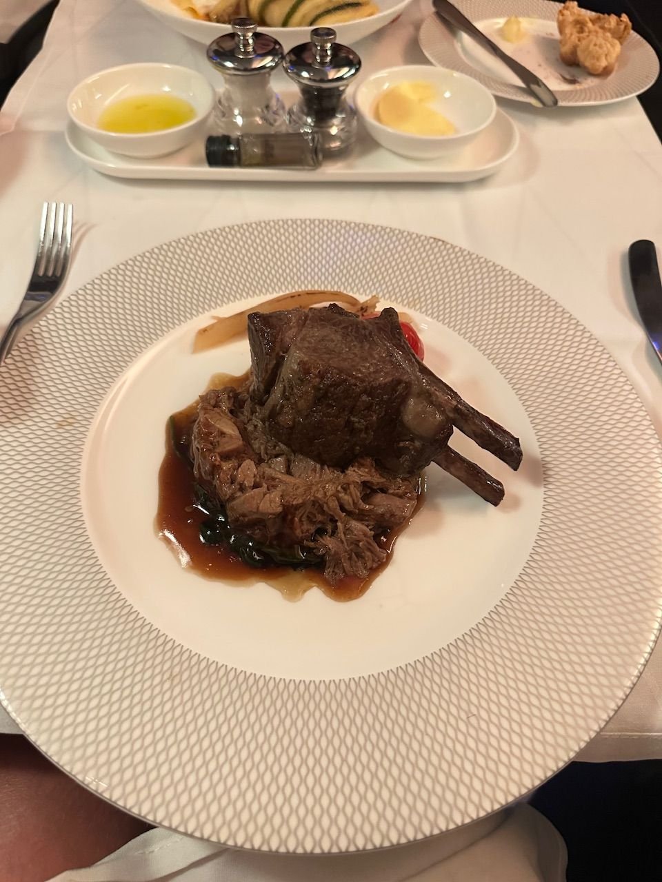Lamb. A tad overcooked, but still decent. 