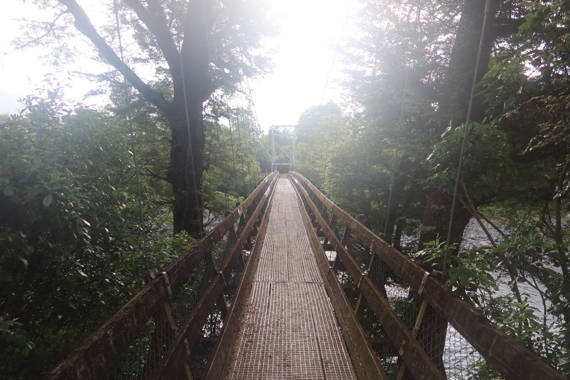 One of Two Swing Bridges over Tongariro River