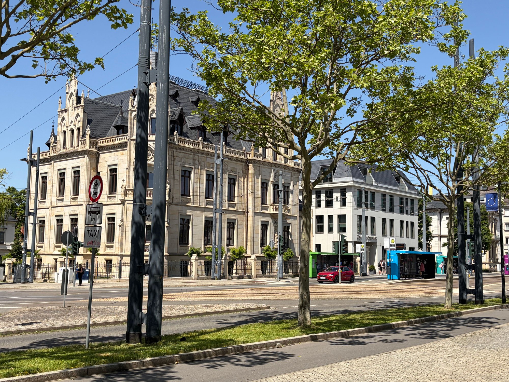 The street at the train station