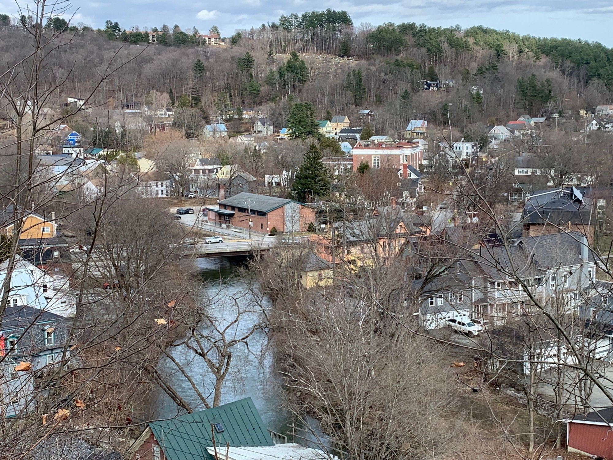 View walking down from Hubbard Park