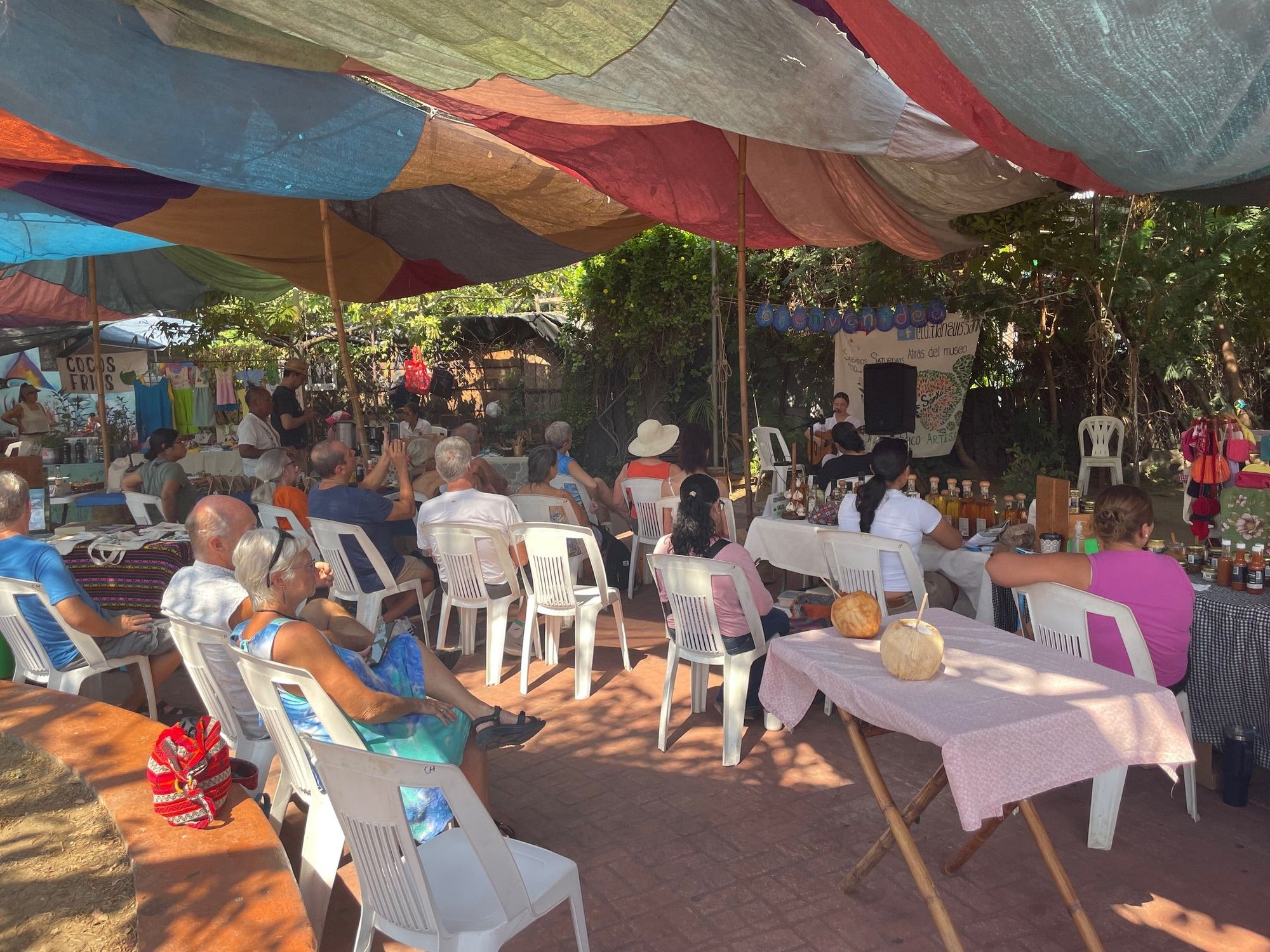 The Saturday Market where Josie was playing, we always run into people we know.