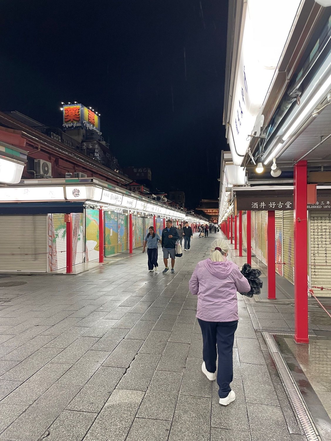 An empty Nakamise Shopping Street, will be different tomorrow.