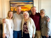 We flew to Tucson on Tuesday to visit mom and my brother and his wife. Flew back yesterday. Was a very good visit. But a diet buster...