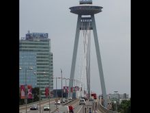 In this picture you can see a few people at the very top