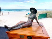 This is Doreen.  She must have been a beach loving local, as this is a memorial to her, not part of the exhibition.