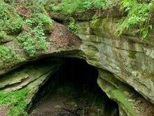 The exit; there are 27 known entrances to the cave, half natural and half blasted.