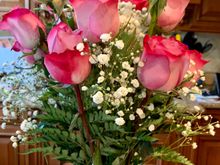 Joyce’s anniversary flowers.