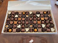 This is the largest box of chocolate I’ve ever received. I shared some with my book group tonight and they were so happy. 