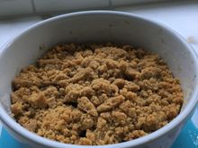 My famous blueberry crisp. Mr. Gruezi’s favorite dessert. With ice cream it will be dinner as we’ve been eating too much all weekend. 