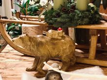 We bought the carved wooden bear for part of our decorations this year