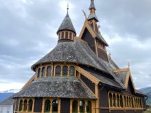 Cute “new” stave church in Balestrand 