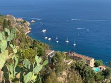 Looking out over the harbor of Taormina