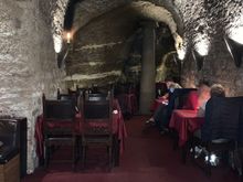 A former underground monastery (800 years old) now brewery and restaurant atop Petrin Hill which we climbed after visiting Prague Castle. 