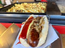 One of many sausages my husband tasted.  