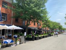 King Street pedestrian zone and sidewalk restaurants