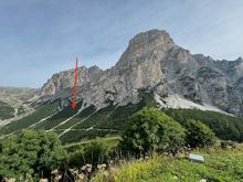 We'd be taking the upper of two trails leading out from Col Pradat