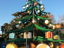 Christmas tree merry-go-round in Verona two days ago 
